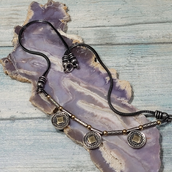 Elegant Black and Silver 925 Necklace.